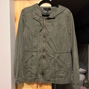 Hooded Army Green Utility Jacket